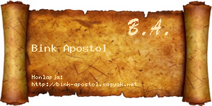 Bink Apostol névjegykártya